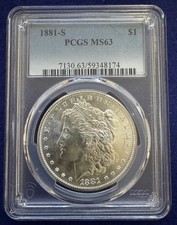 1881 S Morgan Silver Dollar PCGS MS63 $1 Coin picture