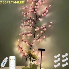 144 LED Cherry Blossom Branch Lights Willow Vine Wall Decor Fairy String Lamp picture