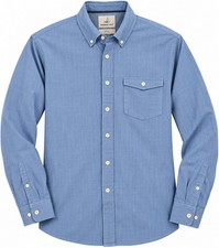 Johnnie-O Hangin’ Out Men’s Large Blue 100% Cotton Long Sleeve Button Down Shirt picture