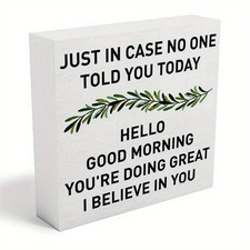 Encouraging Mom Quote Box Sign Mothers Day Rustic Farmhouse Home Decoration Gift picture