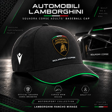 Genuine Lamborghini Squadra Corse Baseball Cap Hat Adult Black Macron 70014662 picture