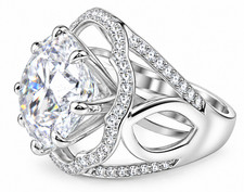 RARE 19.70 Ct.  Diamond Ring Great Luster-VVS1-E-F FREE Diamond Studs.  picture