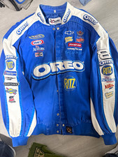 Vintage Chase NASCAR Dale Earnhardt Jr Oreo Ritz Jacket Mens 3XL Blue White picture