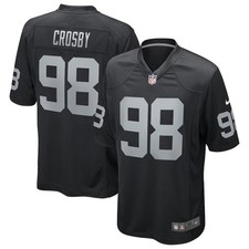 NWT Men's #98 Maxx Crosby Black Game Stitched Jersey picture