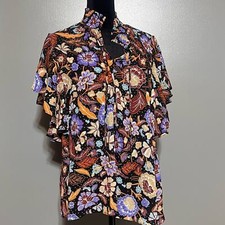 NWT - T Tahari, Large, Ruffle Sleeves, Floral picture
