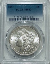1887 P Morgan Silver Dollar PCGS MS62 picture