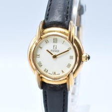 FENDI 300L Quartz Analog Gold Black Watch Unused New Battery w-5016 picture