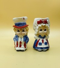 Vintage Lefton Uncle Sam Betsy Ross Patriotic Creamer Pitcher Set July 4th picture