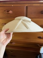 Vtg 50s  hat Ivory Linen  platter wide brim saucer Hat picture