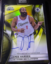 2026 Topps Chrome Black James Harden On Card Auto GOLD Refractor Parallel /50 picture