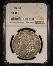 1894 Morgan Silver Dollar - $1 NGC VF35 - Key Date Coin picture