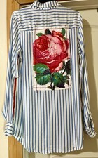 The Nu Vintage Capri Rose Voyage Shirt Boho Vintage Romantic Style NWT Red Rose picture