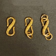 1pcs Pure 999 24K Yellow Gold S Clasp Circle Extend Connector Diy For Chain picture
