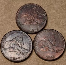 1856/1857/1858 3Pcs Flying Eagle Cent Very Good VG Coin As shown in the figure picture
