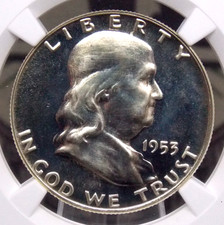 1953 Proof *FRANKLIN* Silver Half Dollar 50c NGC PF65⭐ #021 ⭐STAR⭐ECC&C, Inc. picture
