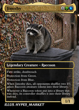 Jimothy Legendary Raccoon Proxy Card with Custom Fantasy Art picture