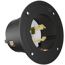 50 Amp 125/250 Volt CS6375 4-Prong Locking Male Plug Flanged Inlet Twist Lock picture