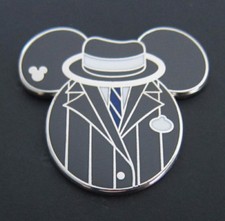 Disney Pins Gangster Great Movie Ride Cast Costume Hidden Mickey COMPLETER Pin picture
