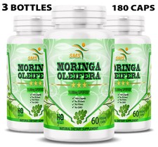 Moringa Oleifera Leaf Organic Extract 10,000mg Serving 100% Pure 180 Capsules picture