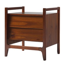 Walker Edison Oswald Angle Face Wood 2 Drawer Nightstand Walnut, 21