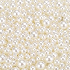 800Pcs Faux Pearl for Crafting 3-8mm No Hole ABS Round Pearls Beads Beige picture