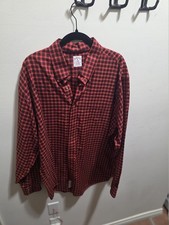 Brooks Brothers Men's Red Plaid Elbow Patches Dress Shirt Size XL picture