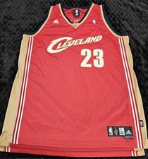 Adidas Cleveland Cavaliers LeBron James #23 NBA Jersey Red Gold White Size 2XL picture