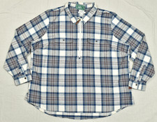 L.L. Bean Scotch Plaid Icon Flannel Shirt Womens 3X Plus Indigo Tartan Anorak picture