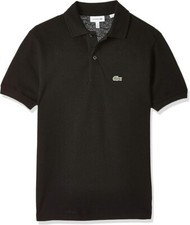 Lacoste Boys' Short Sleeve Classic Pique Polo Shirt, Black, 3T picture