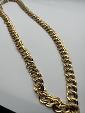 Vintage Monet Necklace Rare 34”  Long Gold Tone  Link Chain Designer Heavy 120g picture