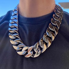 Men's Huge 30MM Thick Chain Silver Cuban Link 316L Stainless Steel  24