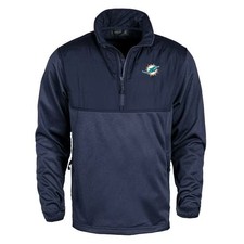 NFL Miami Dolphins Embroidered logo Blue Adult Men Quarter-Zip Pullover Jacket picture