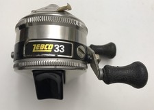 Vintage Zebco Spinner Model 33 metal foot one rivot casting reel  USA Works picture