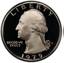 1979 S Type 1 GEM Proof Washington Quarter Filled S Mint Mark picture
