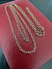 Vintage 9ct Yellow Gold Oval Belcher Chain Necklace 18