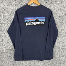 Patagonia Shirt Mens Medium Long Sleeve Responsibili-Tee Recycled Cotton Navy M picture