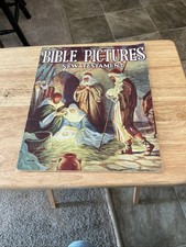 Vintage 1933 Bible Pictures New Testament w/Verses From Bible 12 Pages 13x10” picture