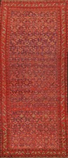 All-Over Geometric Malayer Runner Semi-Antique Rug 3x9 Wool Hand-knotted Carpet picture