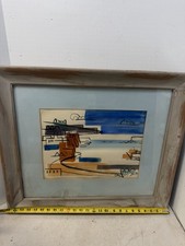 Vtg Original Abstract Watercolor Art Painting by June Felter Mid Century Modern picture