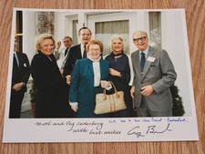 President George HW & Barbara Bush DUAL SIGNED White House BACKSTAMP 8x10 picture