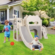 Kids Slide Toddler Slide Climber Playset W/ Basketball Outdoor Indoor Playground picture