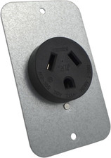 Conntek Straight Blade Flash Mount Receptacle, 20-Amp 277-Volt NEMA 7-20R, Black picture