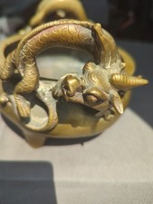 Large Chinese Ming Bronze Dragon Censor And Signed Censor picture