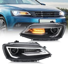 VLAND Pair LED Headlights For 2011-2018 Volkswagen Jetta w/Sequential Turn picture