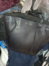 CELINE Black Tote Bag Gold Hardware Open Top Double Handles Inner Pockets picture