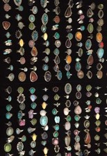 Offer Jasper & Mix Gemstone 925 Sterling Silver Plated 50 PCs Rings Lot 5FR-359 picture