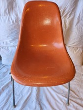 MCM VINTAGE EAMES DSS chair RED ORANGE original early MILACRON STAMP 1958-1965 picture