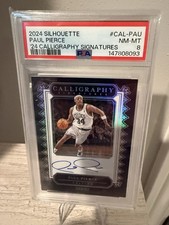 Panini 2024 Silhouette - Calligraphy Signatures Paul Pierce CAL-PAU PSA 8 AUTO picture