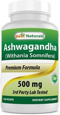 Best Naturals Ashwagandha 500mg 120 Capsules picture