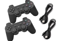 2x Black Wireless Bluetooth Video Game Controller Pad For Sony PS3 Playstation 3 picture
